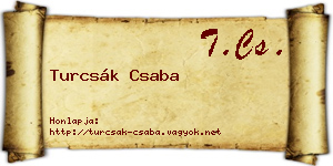 Turcsák Csaba névjegykártya